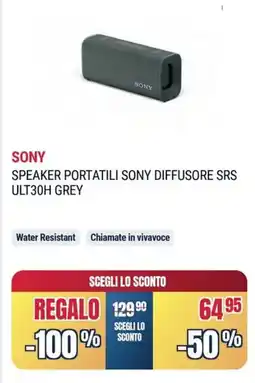 Sinergy Sony speaker portatili sony diffusore SRS ULT30H grey offerta