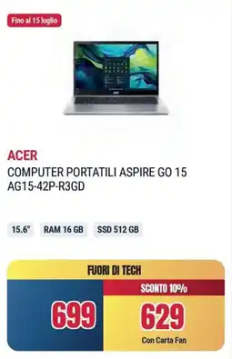 Sinergy ACER COMPUTER PORTATILI ASPIRE GO 15 AG15-42P-R3GD offerta