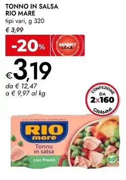 Bennet Tonno in salsa RIO MARE offerta