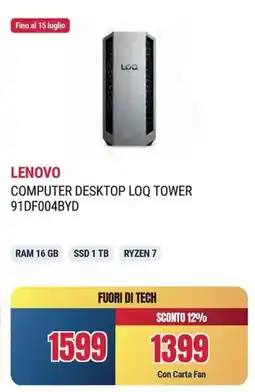 Sinergy LENOVO COMPUTER DESKTOP LOQ TOWER 91DF004BYD offerta