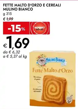 Bennet Fette malto d'orzo e cereali MULINO BIANCO offerta