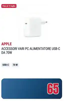 Sinergy Apple accessori vari pc alimentatore usb-c da 70W offerta