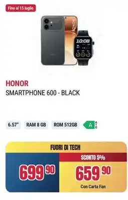 Sinergy HONOR SMARTPHONE 600 - BLACK offerta