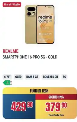 Sinergy REALME SMARTPHONE 16 PRO 5G - GOLD offerta
