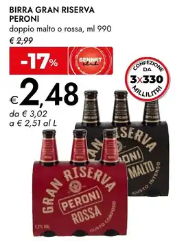 Bennet Birra gran riserva PERONI offerta