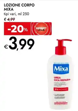 Bennet Lozione corpo MIXA offerta