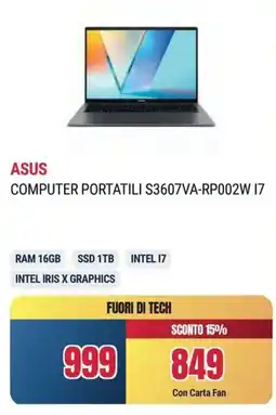 Sinergy ASUS COMPUTER PORTATILI S3607VA-RP002W 17 offerta