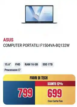 Sinergy ASUS COMPUTER PORTATILI F1504VA-BQ132W offerta
