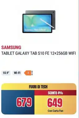 Sinergy SAMSUNG TABLET GALAXY TAB S10 FE 12+256GB WIFI offerta