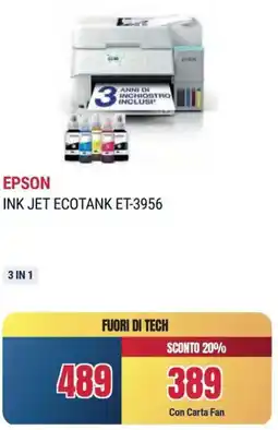 Sinergy EPSON INK JET ECOTANK ET-3956 offerta