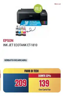 Sinergy EPSON INK JET ECOTANK ET-1810 offerta