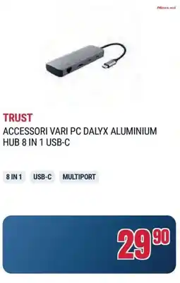 Sinergy Trust accessori vari pc dalyx aluminium hub 8 in 1 usb-c offerta
