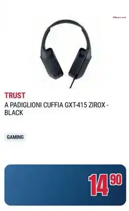 Sinergy Trust a padiglioni cuffia GXT-415 zirox- black offerta