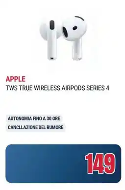 Sinergy Apple tws true wireless airpods series 4 offerta