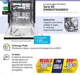 Trony SAMSUNG Serie 80 DW80H73WABOU1 offerta