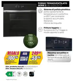 Trony Haier FORNO TERMOVENTILATO SERIE 2 H6 ID25G3YTX offerta