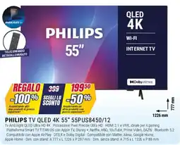 Trony PHILIPS TV QLED 4K 55" 55PUS8450/12 offerta