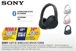 Trony SONY CUFFIE WIRELESS WHCH720NB offerta