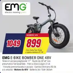 Trony EMG e-bike bomber one 48V offerta