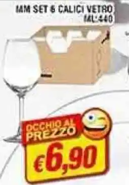 Maury's Mm set 6 calici vetro offerta