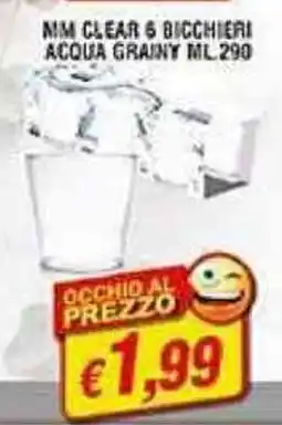 Maury's Mm clear 6 bicchieri acqua grainy offerta