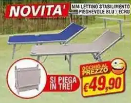 Maury's Mm lettino stabilimento pieghevole blu/ecru offerta
