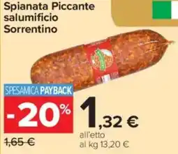 Carrefour Market Spianata Piccante salumificio Sorrentino offerta
