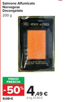 Carrefour Market Salmone Affumicato Norvegese Decongelato offerta