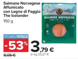 Carrefour Market Salmone Norvegese Affumicato con Legno di Faggio The Icelander offerta