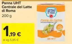 Carrefour Market Panna UHT Centrale del Latte di Roma offerta
