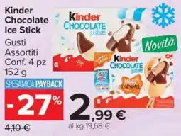 Carrefour Market Kinder Chocolate Ice Stick offerta