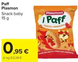 Carrefour Market Paff Plasmon Snack baby offerta