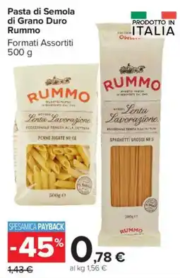 Carrefour Market Pasta di Semola di Grano Duro Rummo offerta