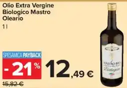 Carrefour Market Olio Extra Vergine Biologico Mastro Oleario offerta