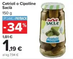 Carrefour Market Cetrioli o Cipolline Saclà offerta