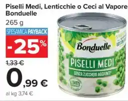 Carrefour Market Piselli Medi, Lenticchie o Ceci al Vapore Bonduelle offerta