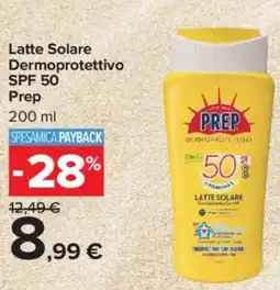 Carrefour Market Latte Solare Dermoprotettivo SPF 50 Prep offerta