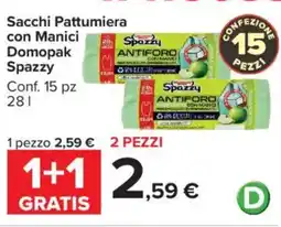 Carrefour Market Sacchi Pattumiera con Manici Domopak Spazzy offerta