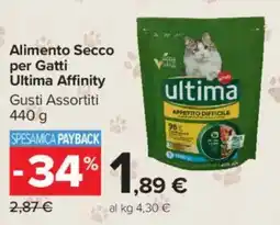 Carrefour Market Alimento Secco per Gatti Ultima Affinity offerta