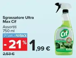 Carrefour Market Sgrassatore Ultra Max Cif offerta