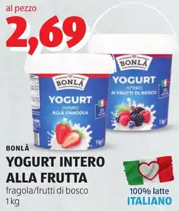 ALDI Bonlà yogurt intero alla frutta offerta