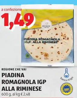 ALDI Regione che vai piadina romagnola IGP alla riminese offerta