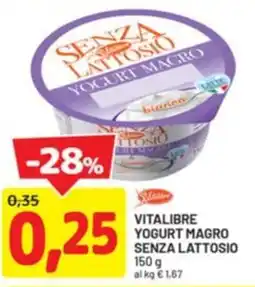 DPiù Vitalibre yogurt magro senza lattosio offerta