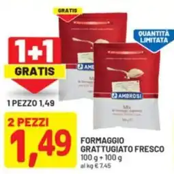 DPiù Formaggio grattugiato fresco AMBROSI offerta