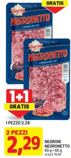DPiù Negroni negronetto offerta