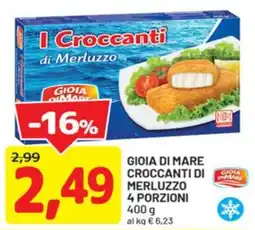 DPiù Gioia di mare croccanti di merluzzo 4 porzioni offerta
