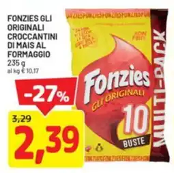 DPiù Fonzies gli originali croccantini di mais al formaggio offerta