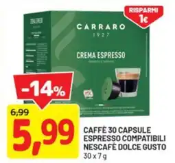 DPiù Caffè 30 capsule espresso compatibili nescafé dolce gusto offerta