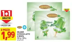 DPiù Delidor 6 stecco latte ementa offerta