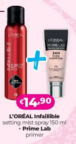 Acqua & Sapone L'ORÉAL Infaillible setting mist spray + Prime Lab primer offerta